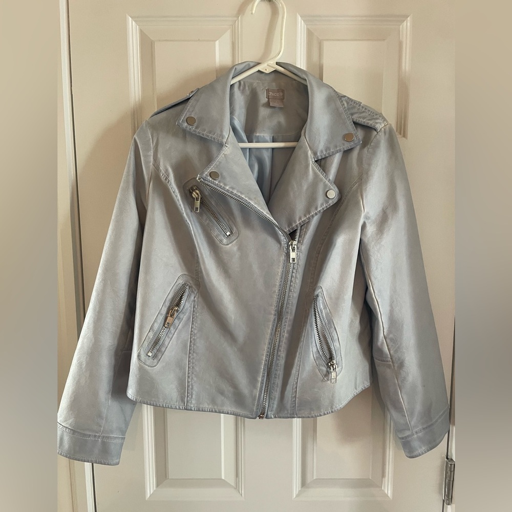 CHICOS FAUX LEATHER JACKET